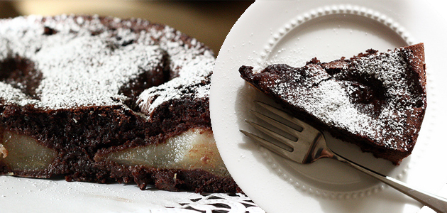 torta al cioccolato e pere